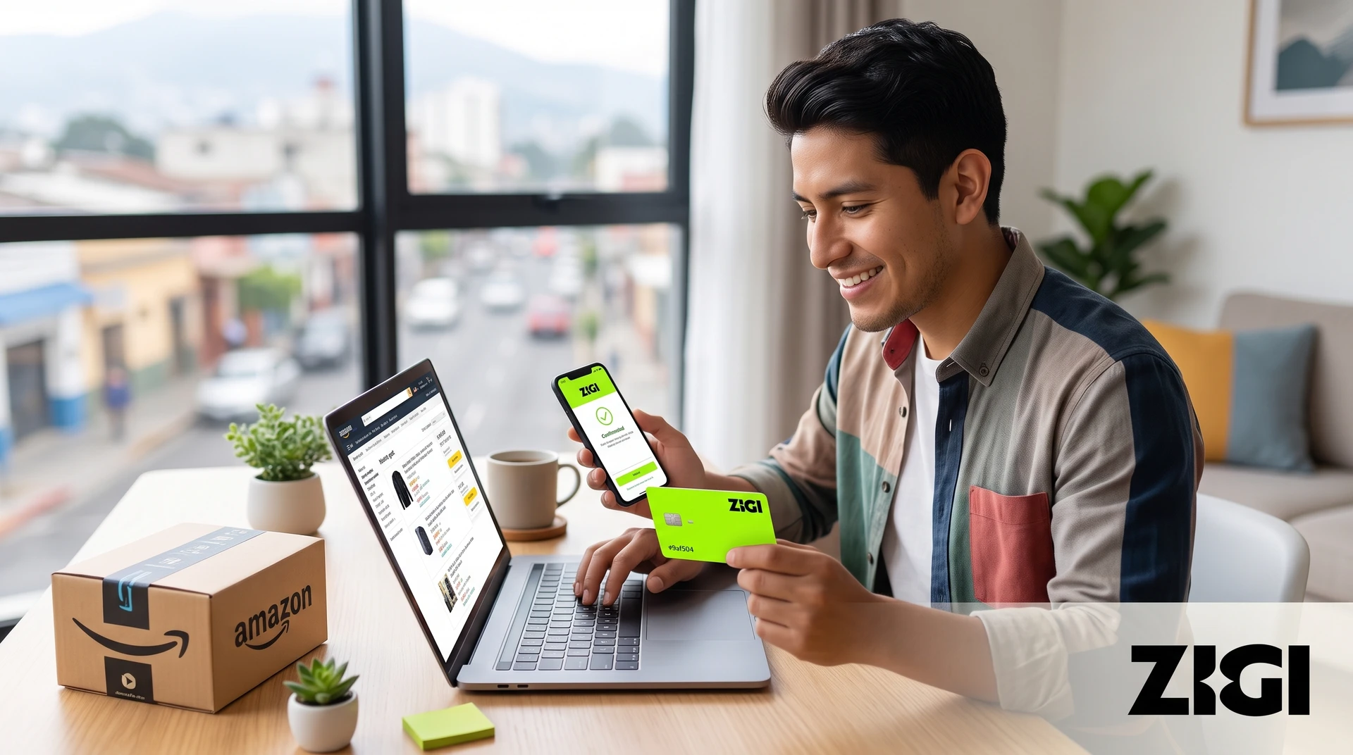 Compra en línea pagada con la tarjeta de débito Mastercard de Zigi desde Guatemala.